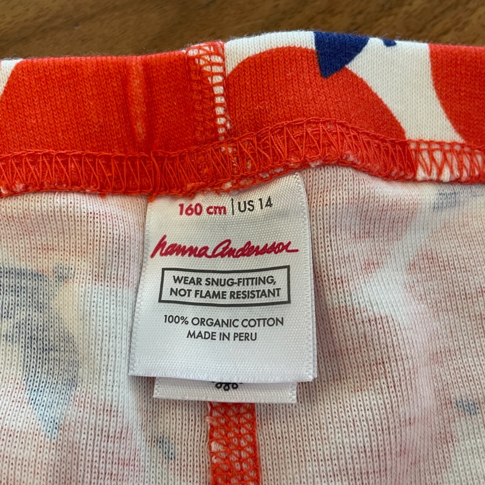 NEW Hanna Andersson Orange and Blue Orange Print Pajama Set Size 160cm / 14 - Picture 5 of 8